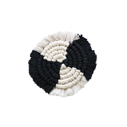 Dessous de verre macramé noir
