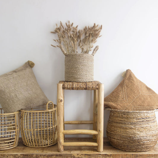 Panier rangement rotin