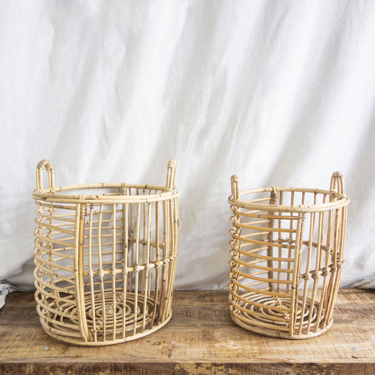 Panier rangement rotin
