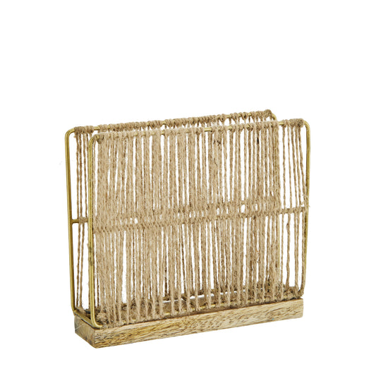 Porte-serviettes en bois et métal