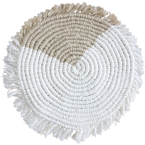 Set de table en macramé blanc