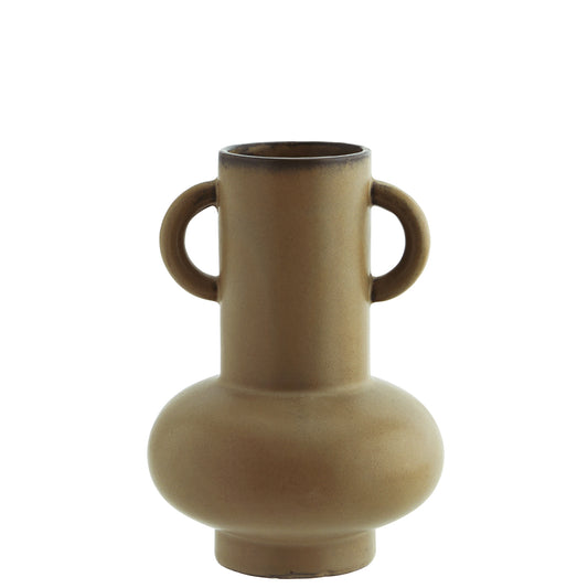 Vase vert olive en grès